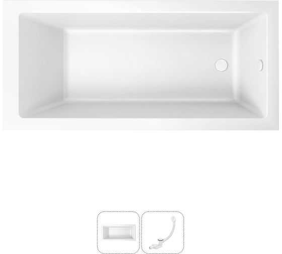 Изображение товара Акриловая ванна Lavinia Boho Element в наборе 2 в 1: акриловая ванна, слив-перелив 202010785