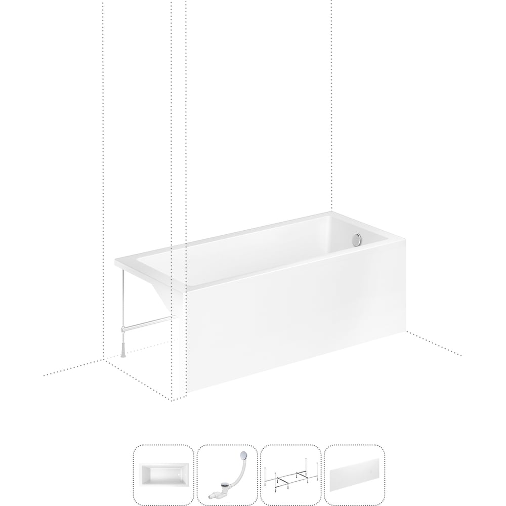 Изображение товара Акриловая ванна Lavinia Boho Element с набором 4 в 1