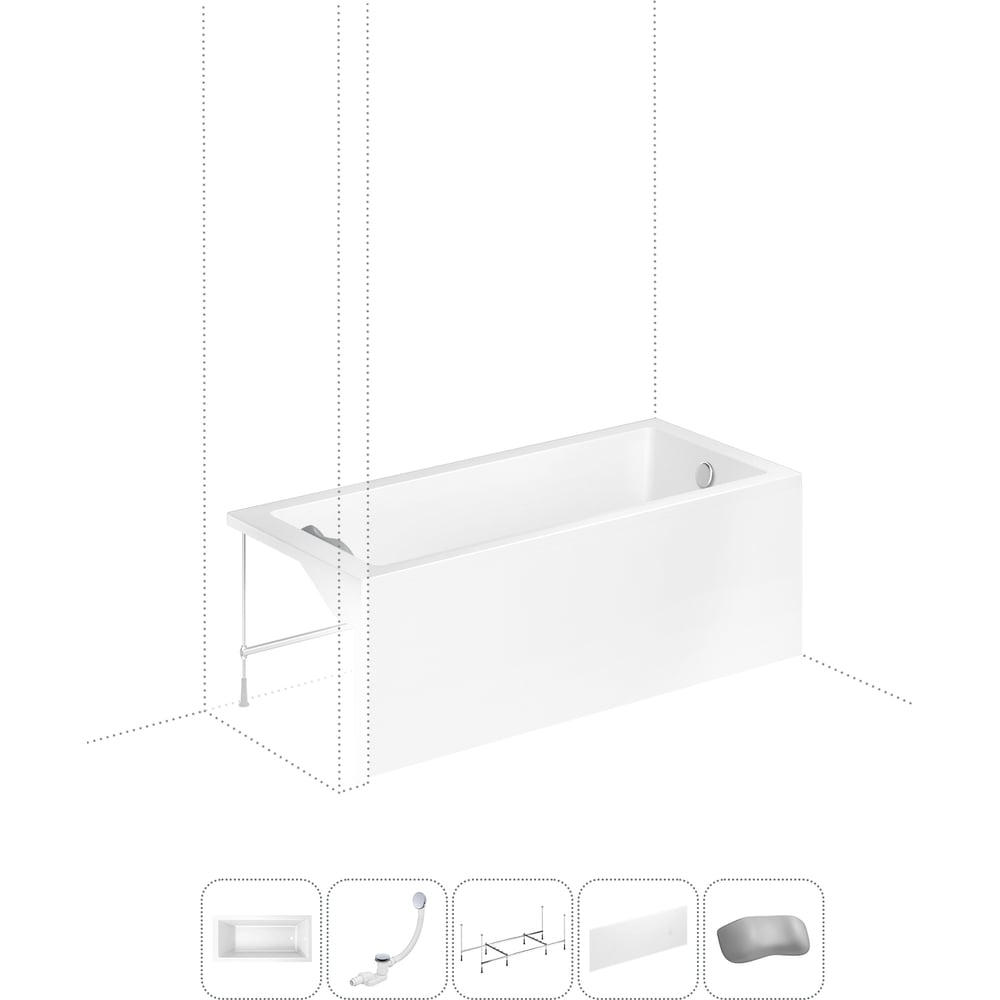 Изображение товара Акриловая ванна Lavinia Boho Element 5 в 1 прямоугольная белая