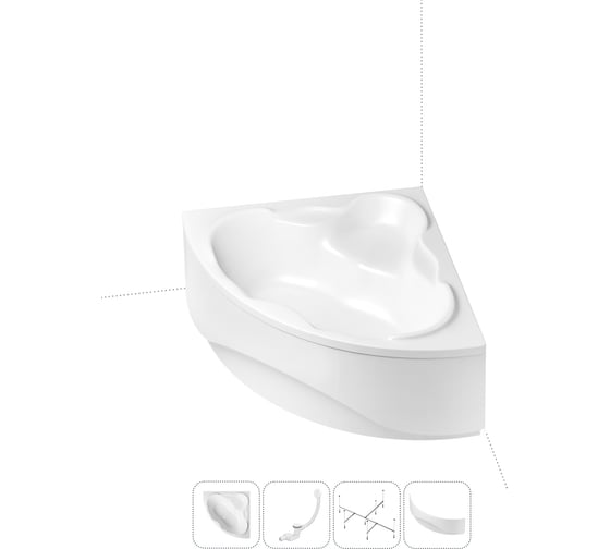 Изображение товара Акриловая ванна Lavinia Boho Elegant в наборе 4 в 1: акриловая ванна, каркас, экран, слив-перелив 202011180