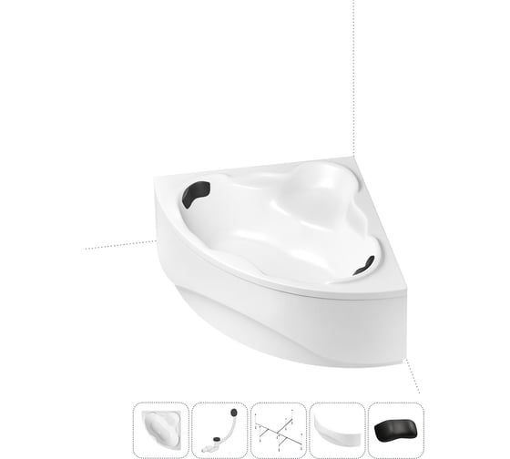 Изображение товара Акриловая ванна Lavinia Boho Elegant в наборе 5 в 1: акриловая ванна, каркас, экран, слив-перелив, подголовник 202011735