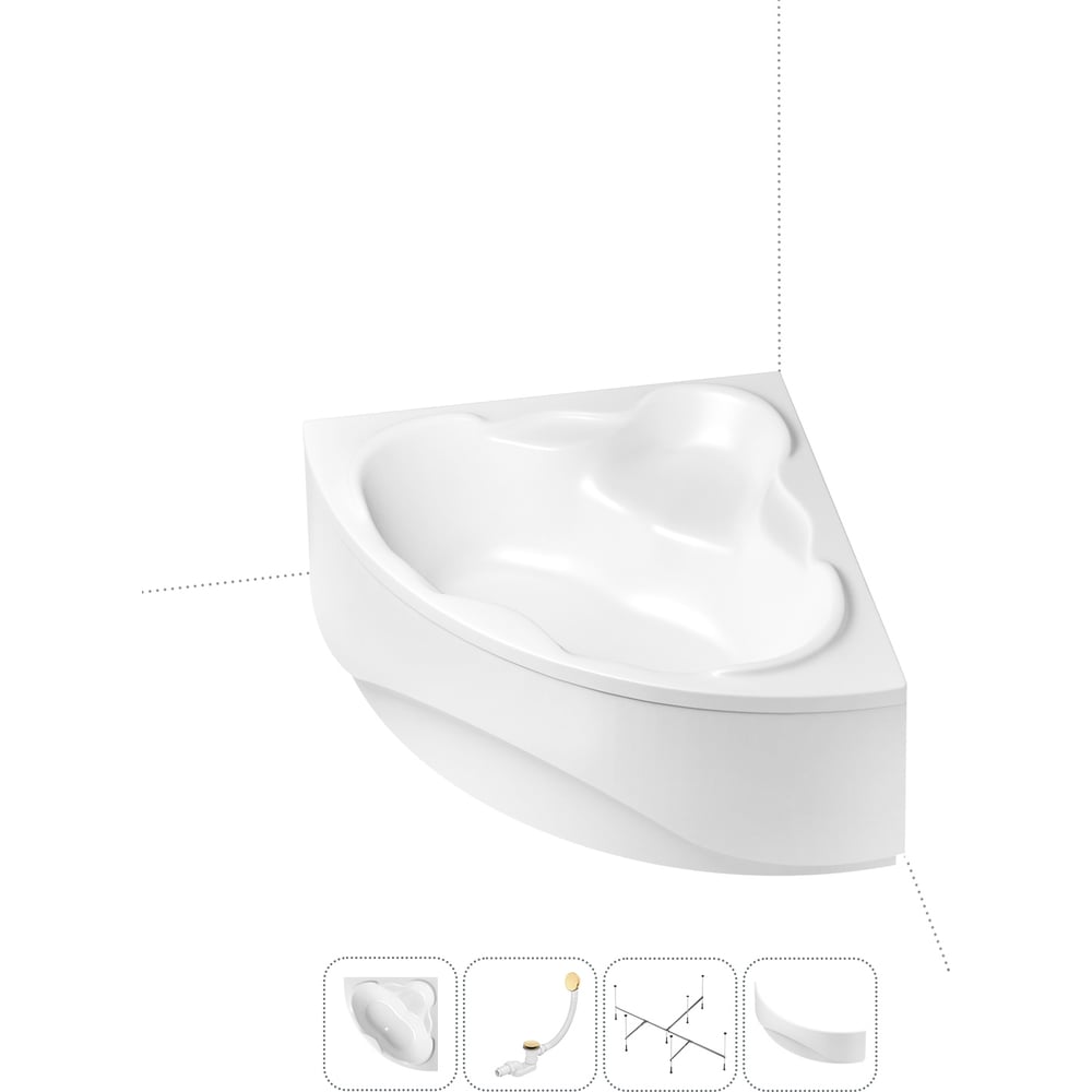 Изображение товара Акриловая ванна Lavinia Boho Elegant 4в1 угловая встраиваемая белая