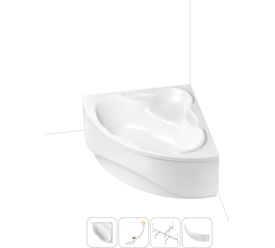 Изображение товара Акриловая ванна Lavinia Boho Elegant в наборе 4 в 1: акриловая ванна, каркас, экран, слив-перелив 202011272