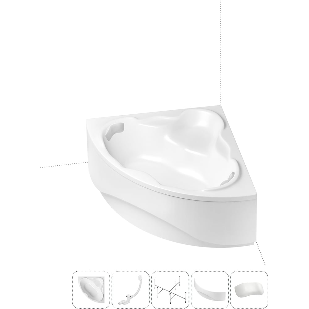 Изображение товара Акриловая ванна Lavinia Boho Elegant 5 в 1 угловая с каркасом и экраном