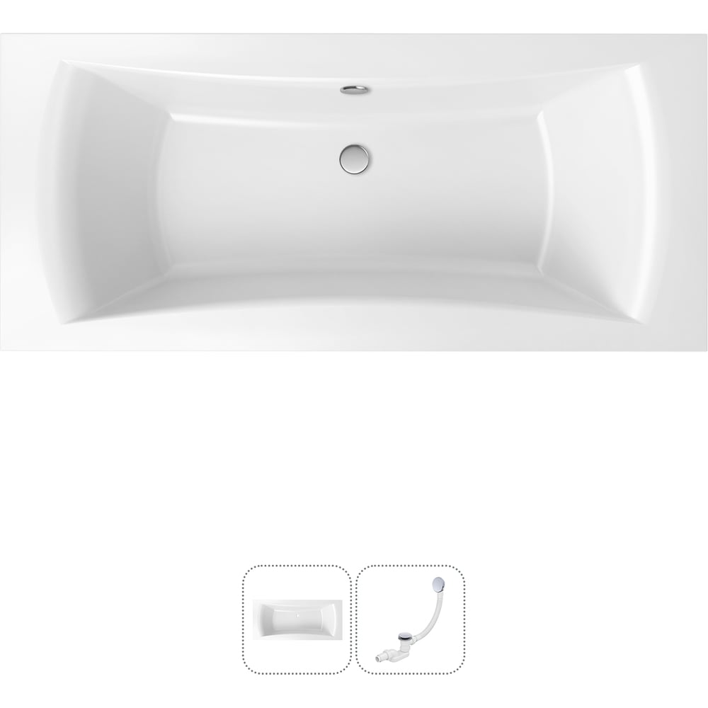 Изображение товара Акриловая ванна Lavinia Boho Evan с сливом и переливом классический дизайн