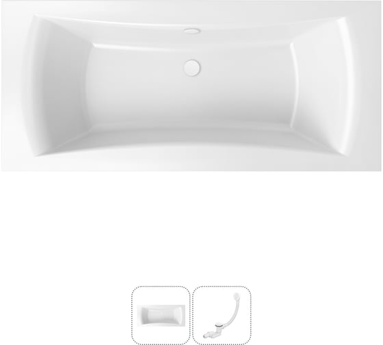 Изображение товара Акриловая ванна Lavinia Boho Evan в наборе 2 в 1: акриловая ванна, слив-перелив 202010789