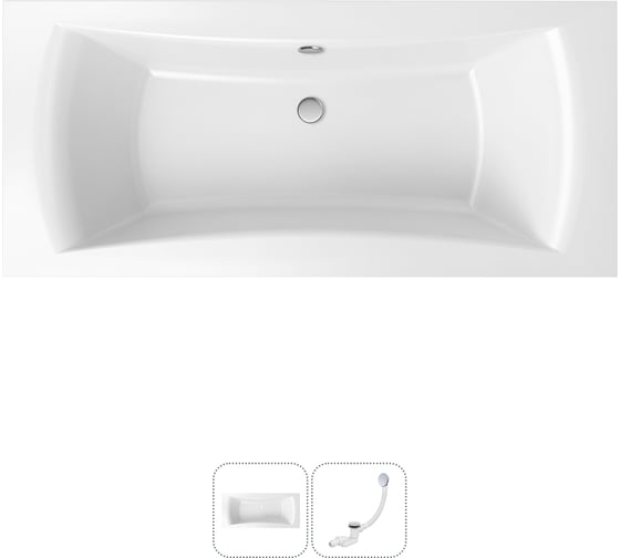 Изображение товара Акриловая ванна Lavinia Boho Evan в наборе 2 в 1: акриловая ванна, слив-перелив 202010742