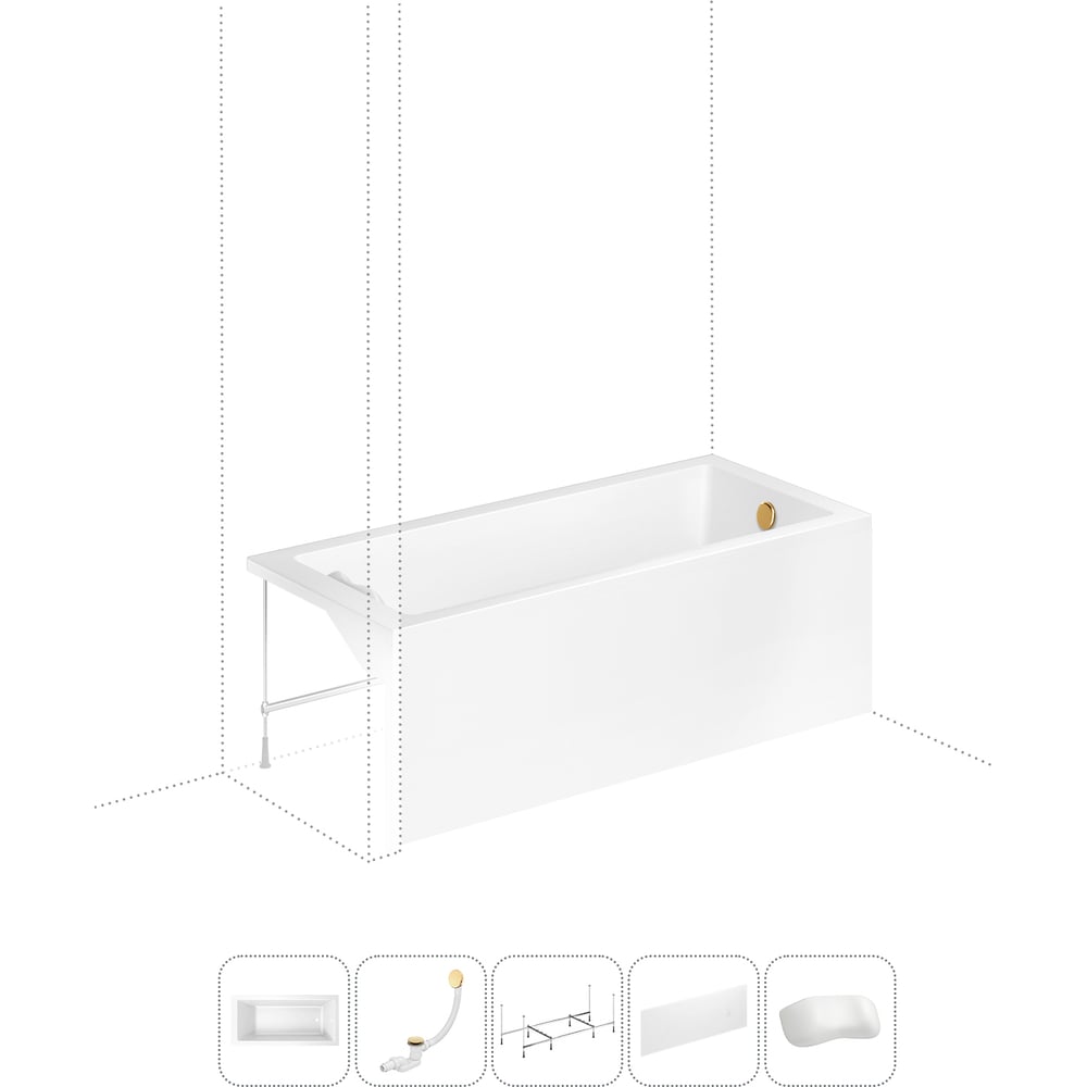 Изображение товара Акриловая ванна Lavinia Boho Element 5 в 1 с каркасом и экраном 200л