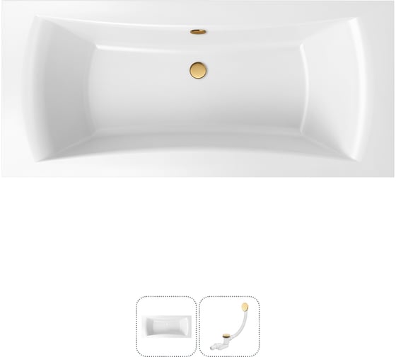 Изображение товара Акриловая ванна Lavinia Boho Evan в наборе 2 в 1: акриловая ванна, слив-перелив 202010881