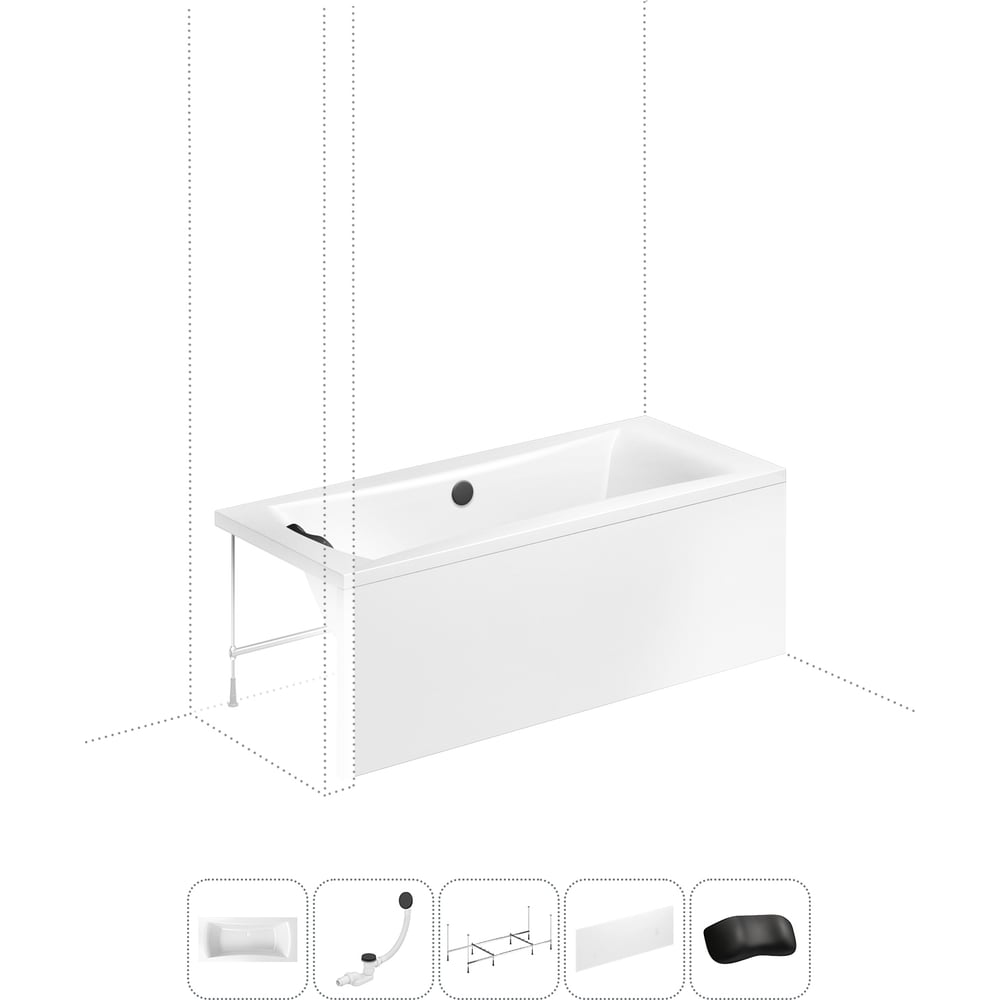 Изображение товара Акриловая ванна Lavinia Boho Evan 5 в 1 белая классическая 180x80 см