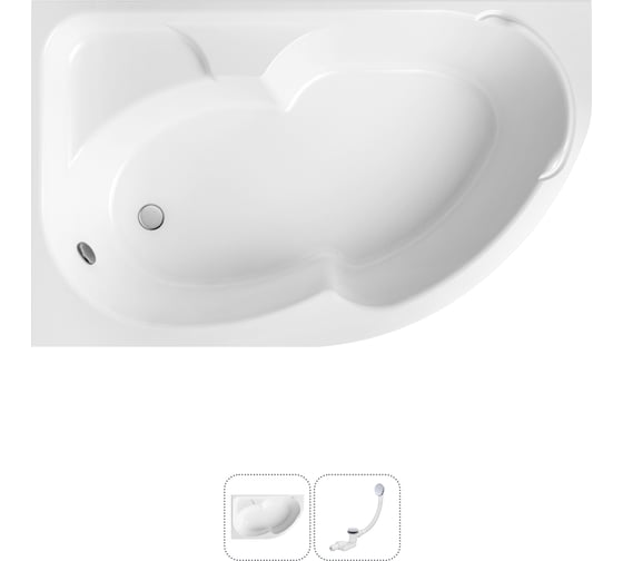 Изображение товара Акриловая ванна Lavinia Boho Grance Hill в наборе 2 в 1: акриловая ванна (левый разворот), слив-перелив 202010763
