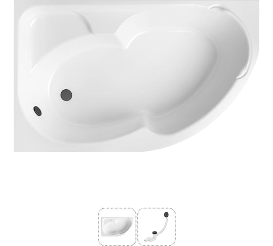 Изображение товара Акриловая ванна Lavinia Boho Grance Hill в наборе 2 в 1: акриловая ванна (левый разворот), слив-перелив 202010855
