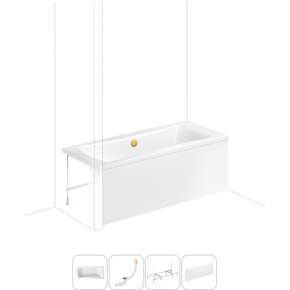 Изображение товара Акриловая ванна Lavinia Boho Evan 4 в 1 с каркасом и экраном