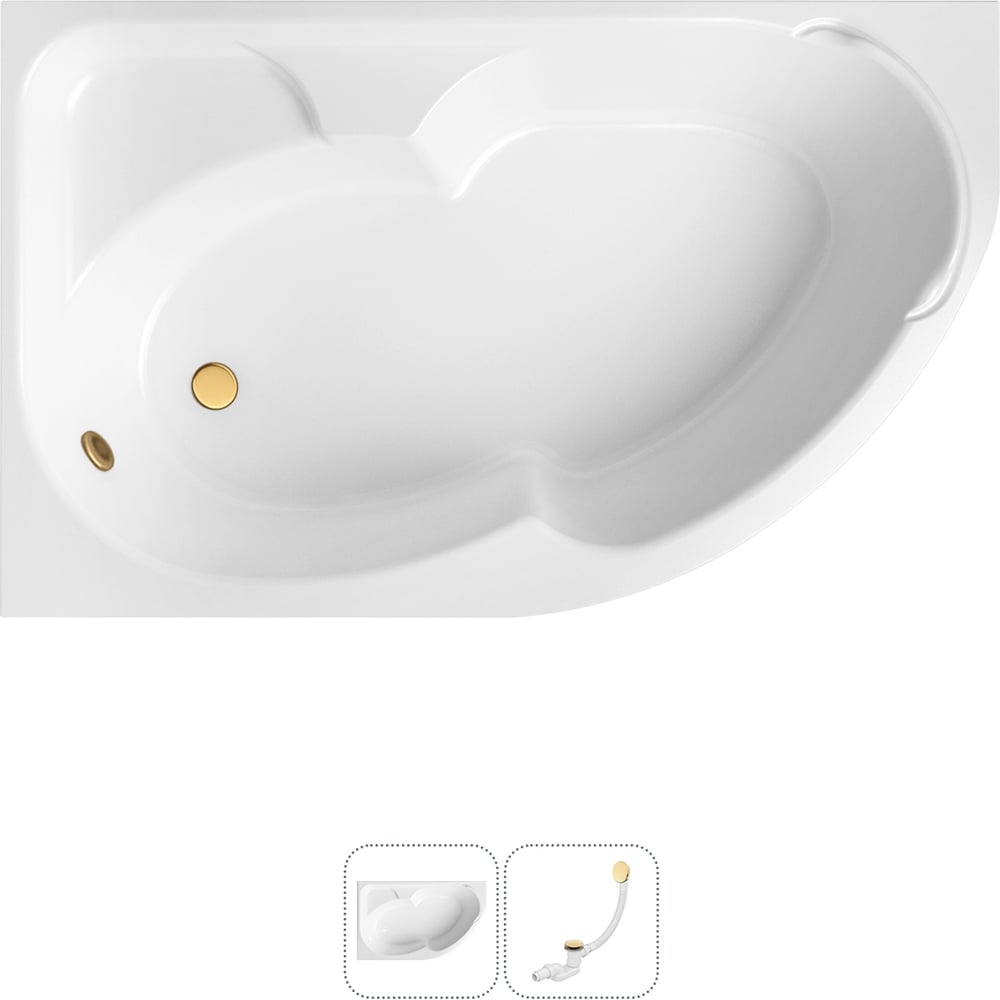 Изображение товара Акриловая ванна Lavinia Boho Grance Hill в наборе 2 в 1: акриловая ванна (левый разворот), слив-перелив 202010901