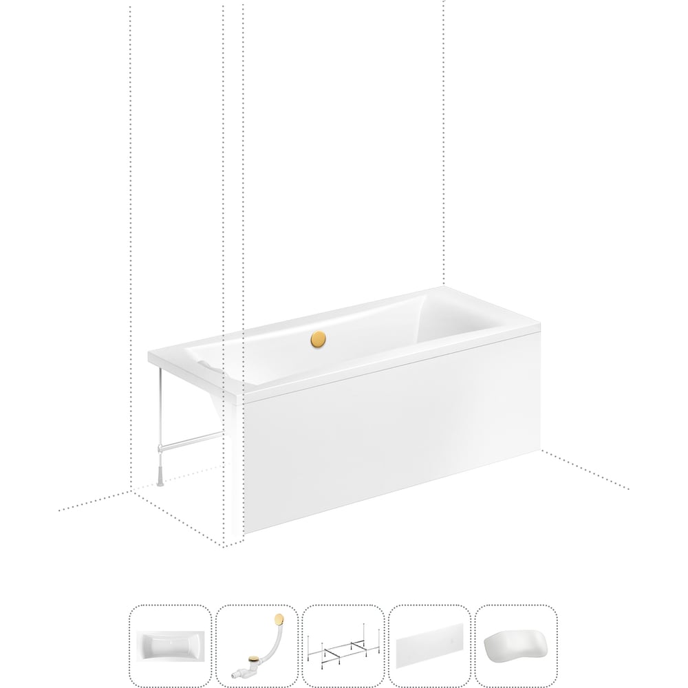 Изображение товара Акриловая ванна Lavinia Boho Evan 5 в 1 с каркасом и экраном белая