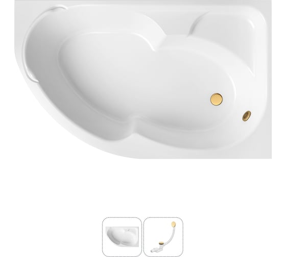 Изображение товара Акриловая ванна Lavinia Boho Grance Hill в наборе 2 в 1: акриловая ванна (правый разворот), слив-перелив 202010902