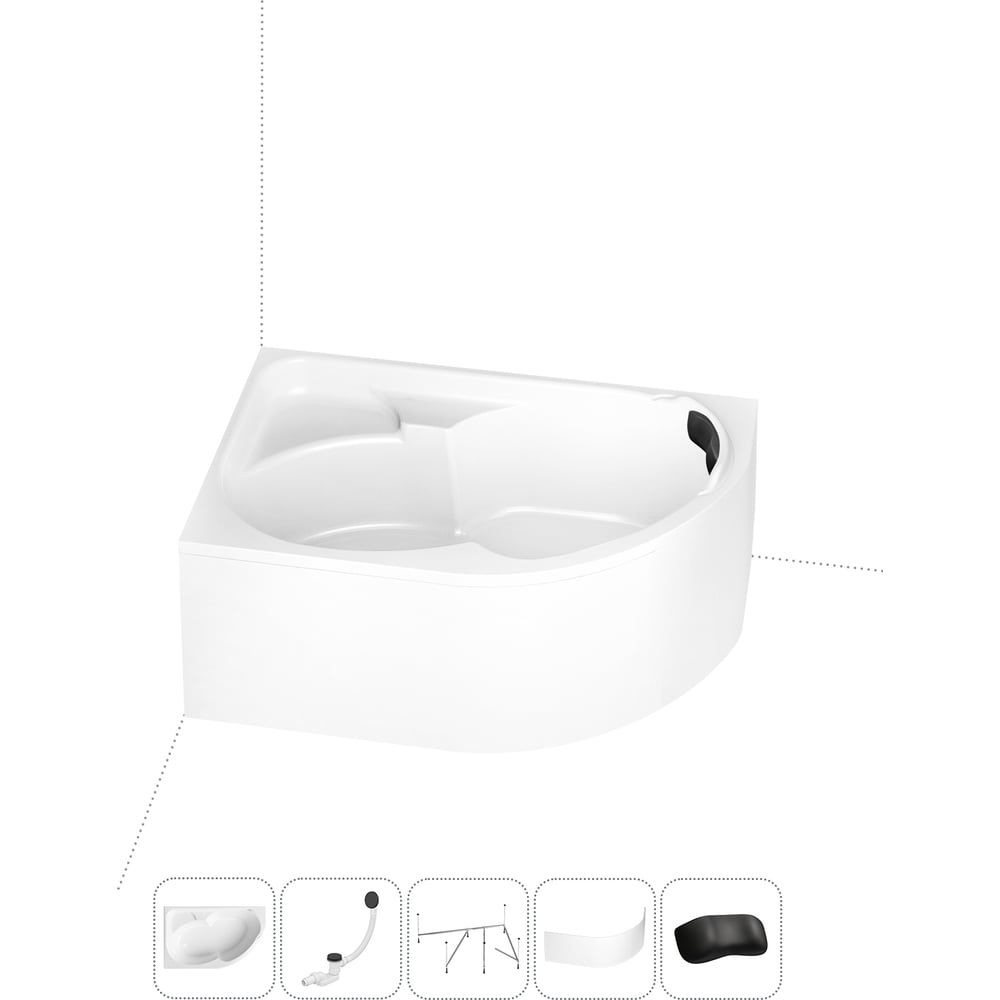 Изображение товара Акриловая ванна Lavinia Boho Grance Hill 5 в 1 с каркасом и экраном