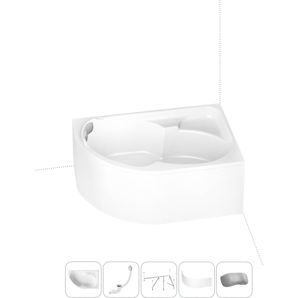 Изображение товара Акриловая ванна Lavinia Boho Grance Hill 5 в 1 с каркасом и экраном