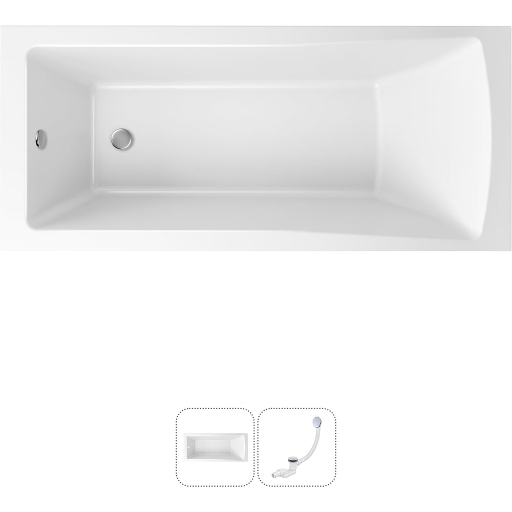 Изображение товара Акриловая ванна Lavinia Boho One 2 в 1 прямоугольная белая монтажная