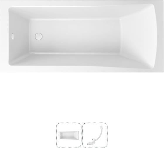 Изображение товара Акриловая ванна Lavinia Boho One в наборе 2 в 1: акриловая ванна, слив-перелив 202010791