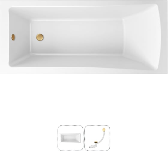 Изображение товара Акриловая ванна Lavinia Boho One в наборе 2 в 1: акриловая ванна, слив-перелив 202010883