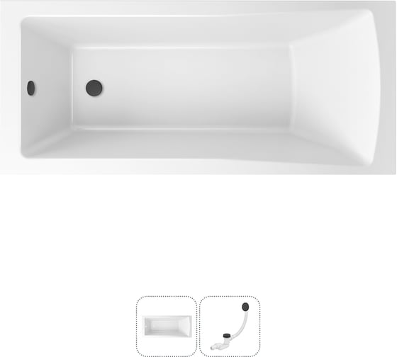 Изображение товара Акриловая ванна Lavinia Boho One в наборе 2 в 1: акриловая ванна, слив-перелив 202010836