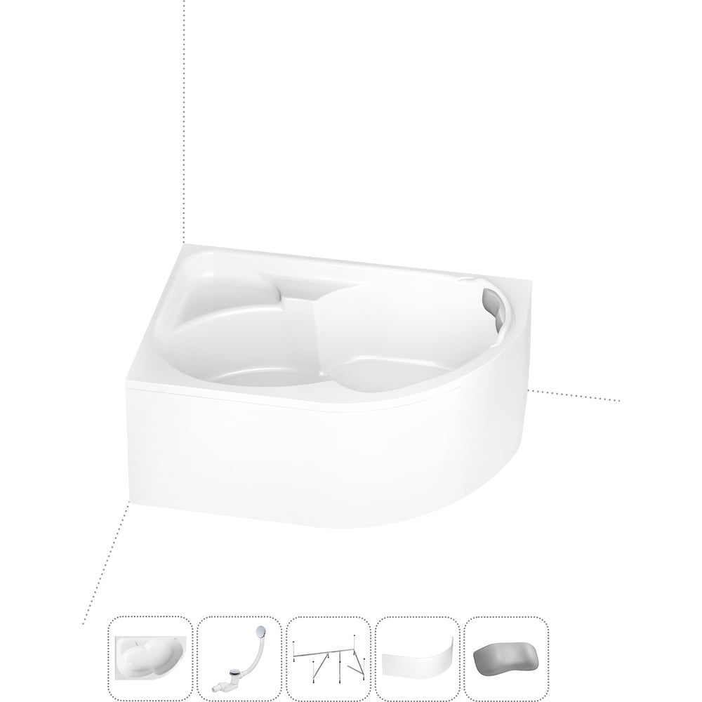 Изображение товара Акриловая ванна Lavinia Boho Grance Hill 5в1 с каркасом и экраном 1700мм