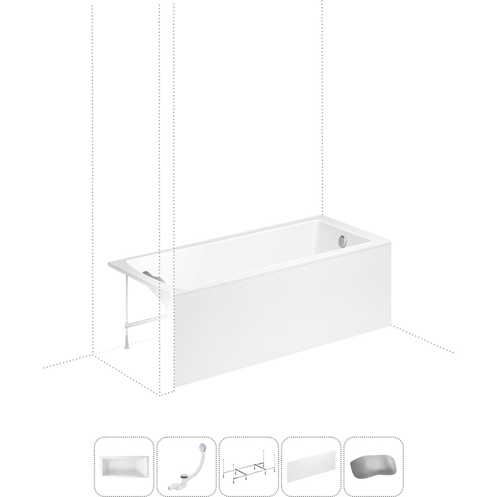 Изображение товара Акриловая ванна Lavinia Boho One 5 в 1 с каркасом и экраном, белая 1500 мм