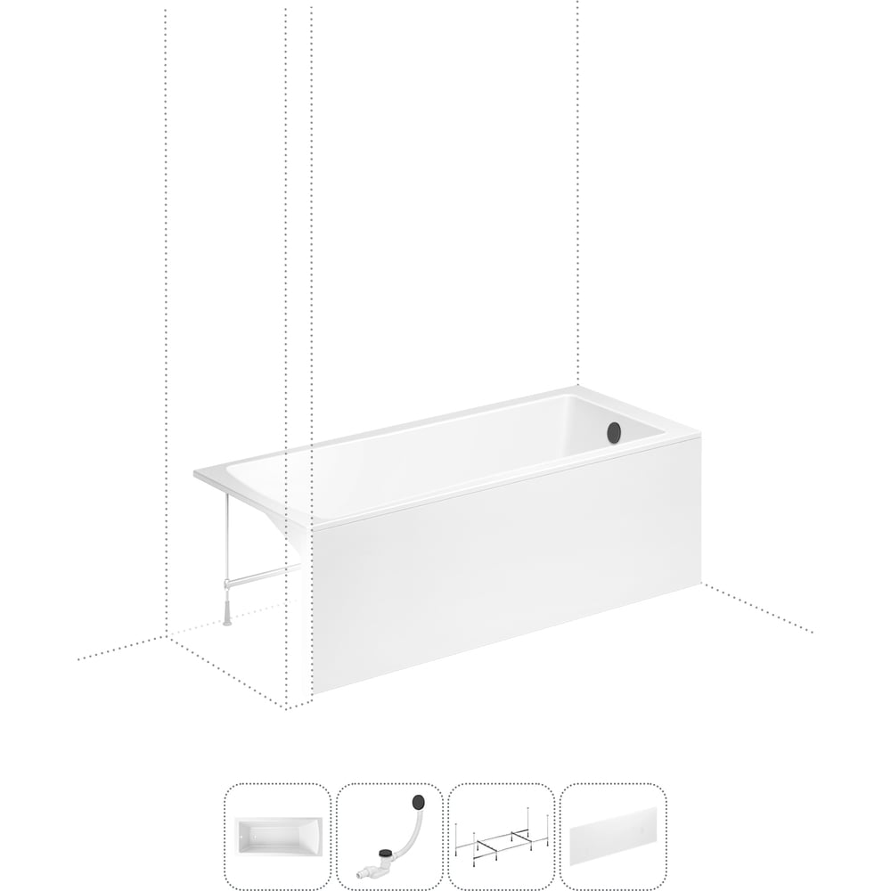 Изображение товара Акриловая ванна Lavinia Boho One 4 в 1 с каркасом и экраном 1800мм