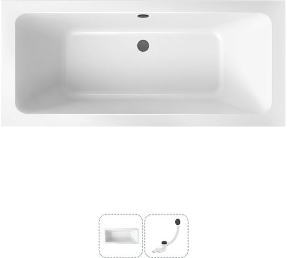 Изображение товара Акриловая ванна Lavinia Boho Pure в наборе 2 в 1: акриловая ванна, слив-перелив 202010843