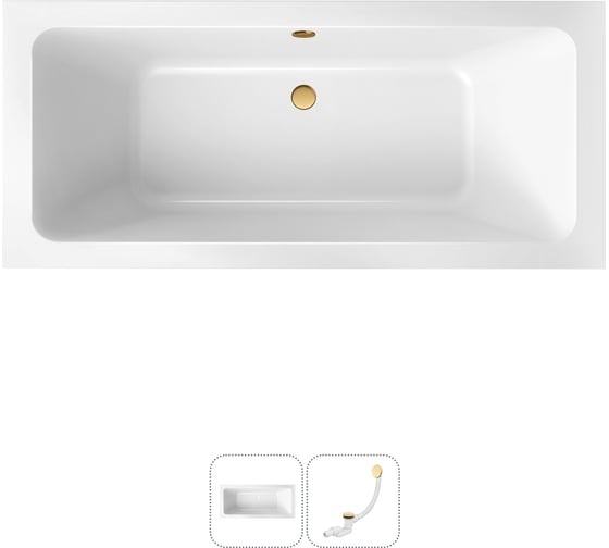 Изображение товара Акриловая ванна Lavinia Boho Pure в наборе 2 в 1: акриловая ванна, слив-перелив 202010889