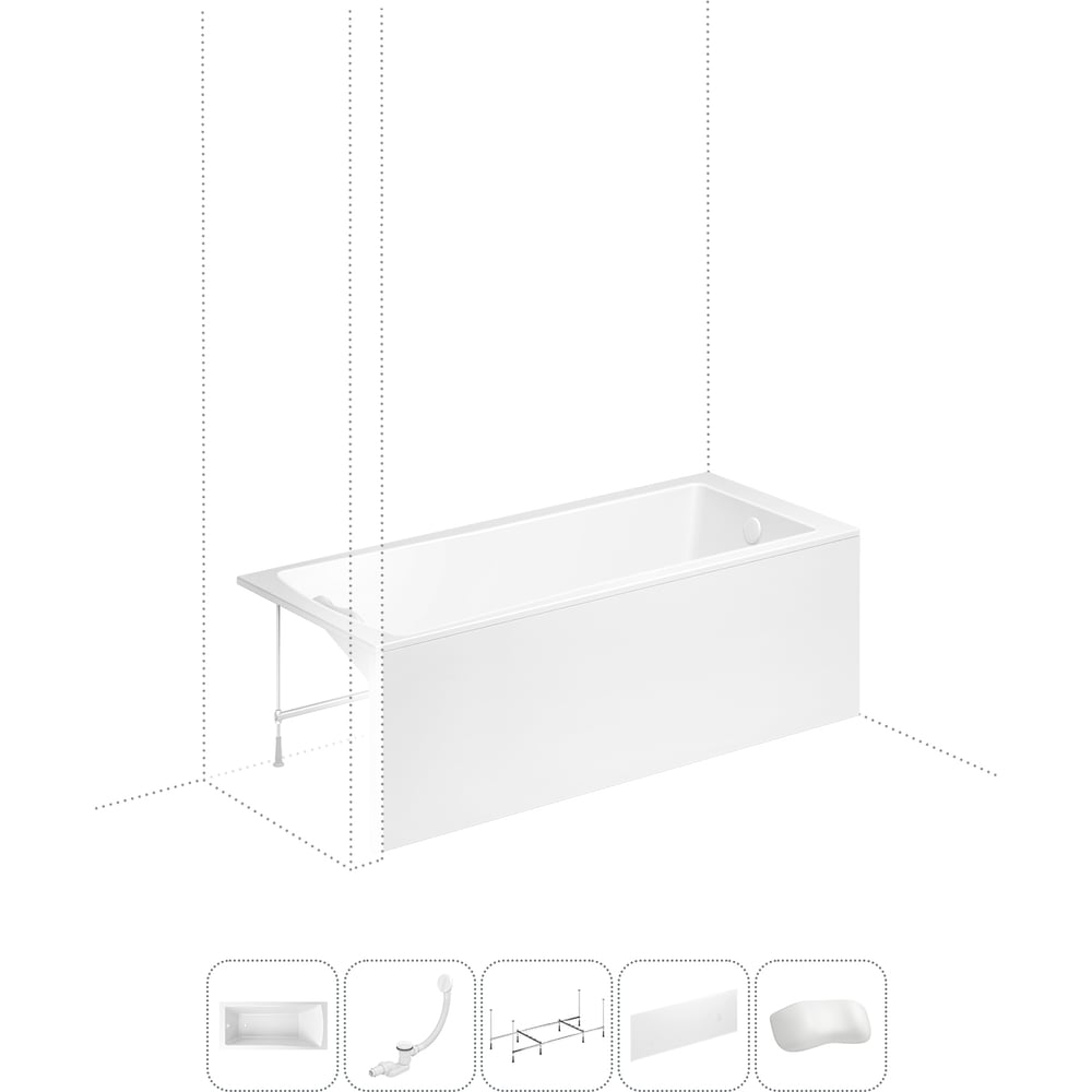 Изображение товара Акриловая ванна Lavinia Boho One 5 в 1 прямоугольная белая классика