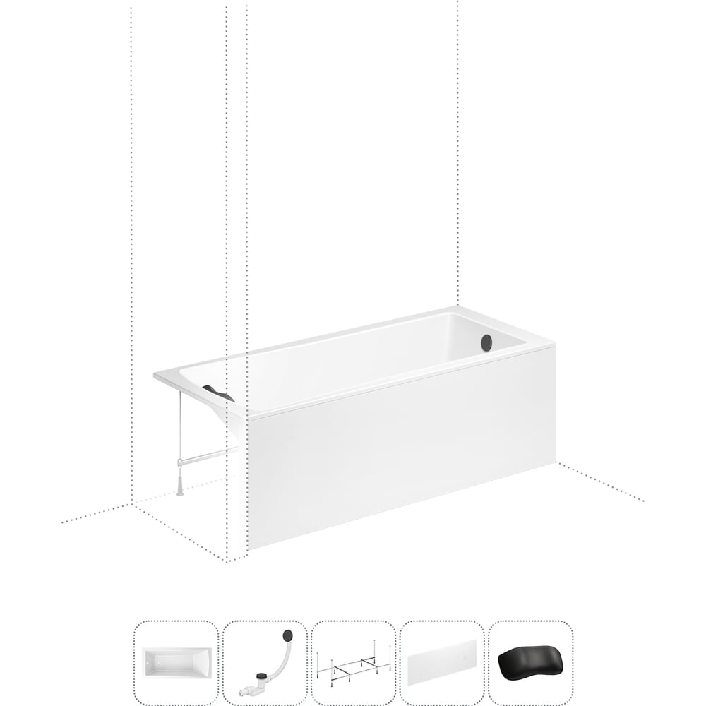 Изображение товара Акриловая ванна Lavinia Boho One 5 в 1 с каркасом и экраном белая