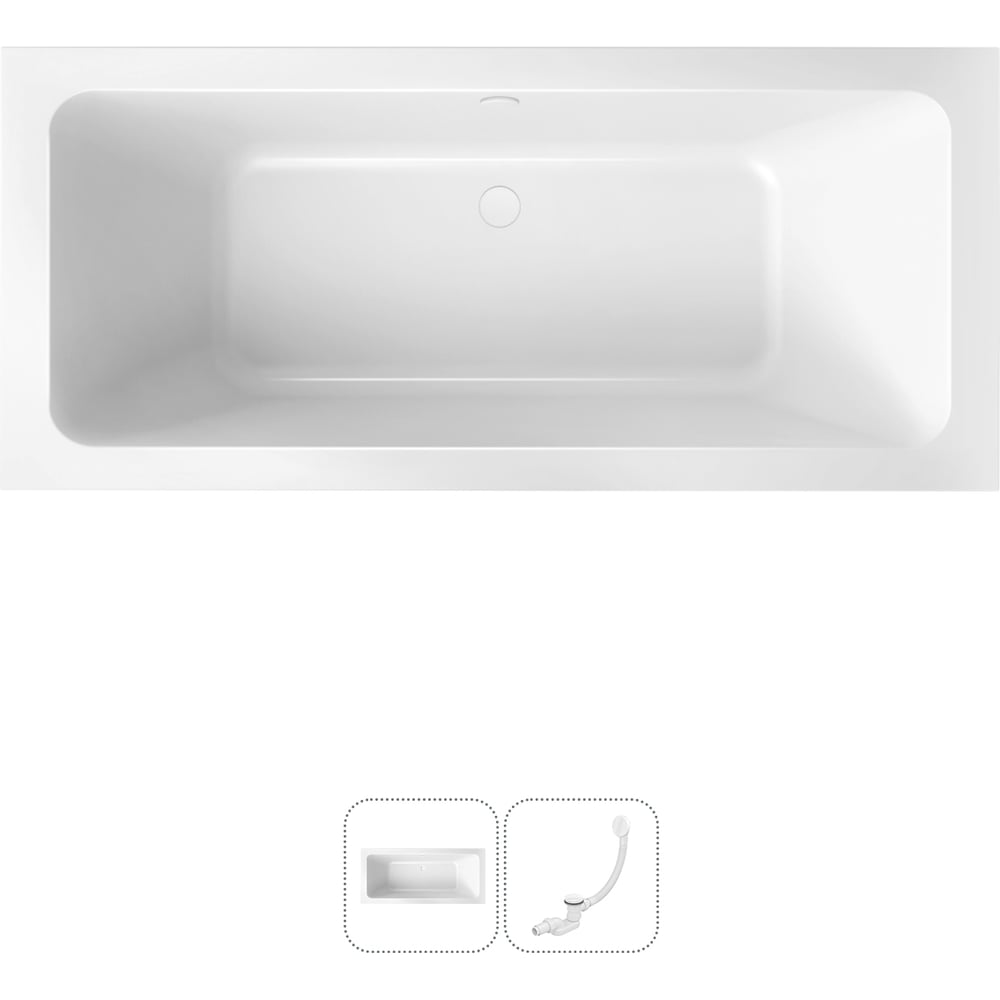 Изображение товара Акриловая ванна Lavinia Boho Pure 2 в 1 с сливом и переливом