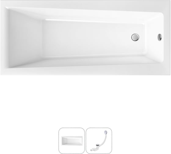 Изображение товара Акриловая ванна Lavinia Boho Rock в наборе 2 в 1: акриловая ванна, слив-перелив 202010752