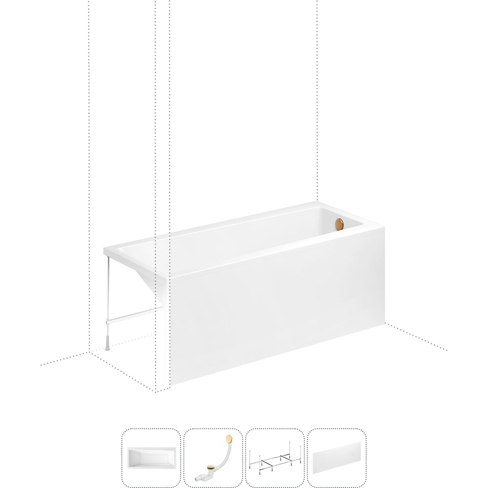 Изображение товара Акриловая ванна Lavinia Boho Rock 1500x750 мм с каркасом и панелью 4 в 1