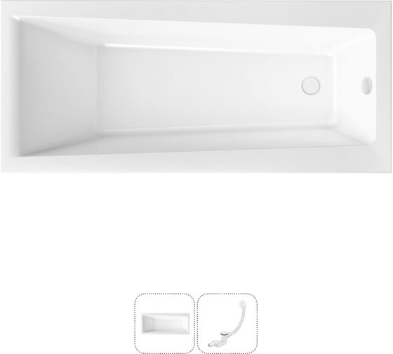 Изображение товара Акриловая ванна Lavinia Boho Rock в наборе 2 в 1: акриловая ванна, слив-перелив 202010800