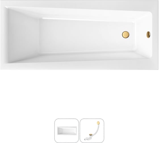 Изображение товара Акриловая ванна Lavinia Boho Rock в наборе 2 в 1: акриловая ванна, слив-перелив 202010892