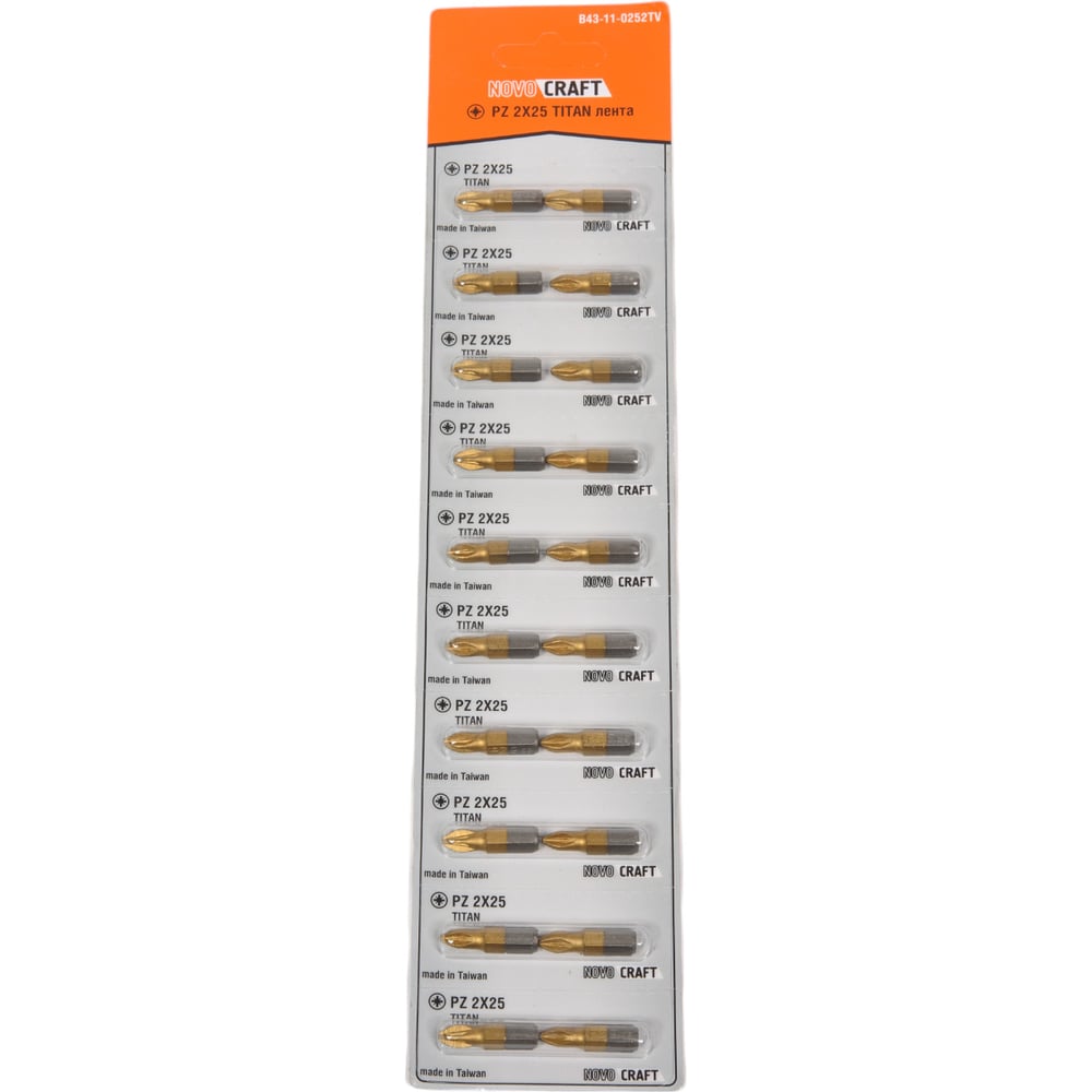 Биты TITAN в ленте Craftmate (20 шт; PZ2; 25 мм) Novocraft B43-11-0252TV