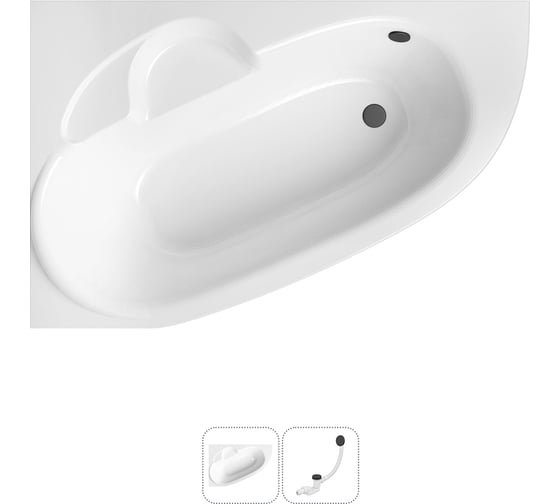 Изображение товара Акриловая ванна Lavinia Boho Bell Pro в наборе 2 в 1: акриловая ванна (левый разворот), слив-перелив 202010849