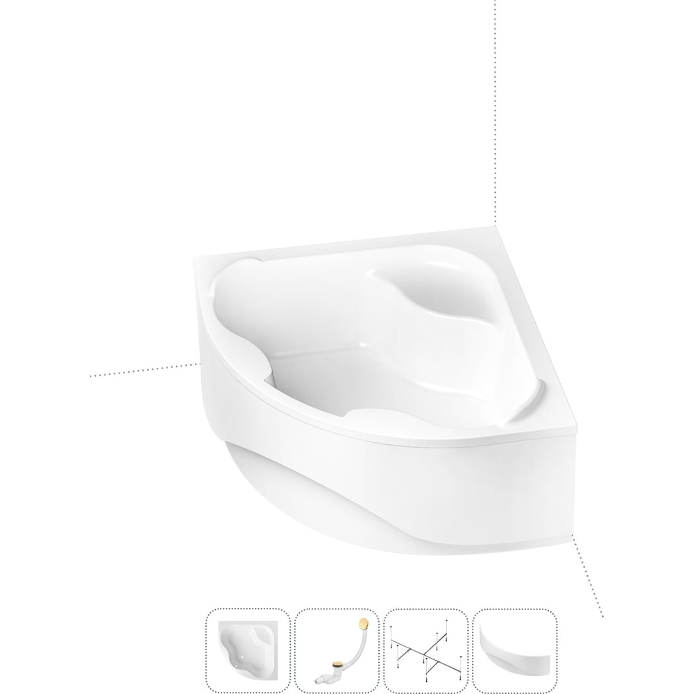 Изображение товара Акриловая ванна Lavinia Boho Aveo 4 в 1 угловая белая