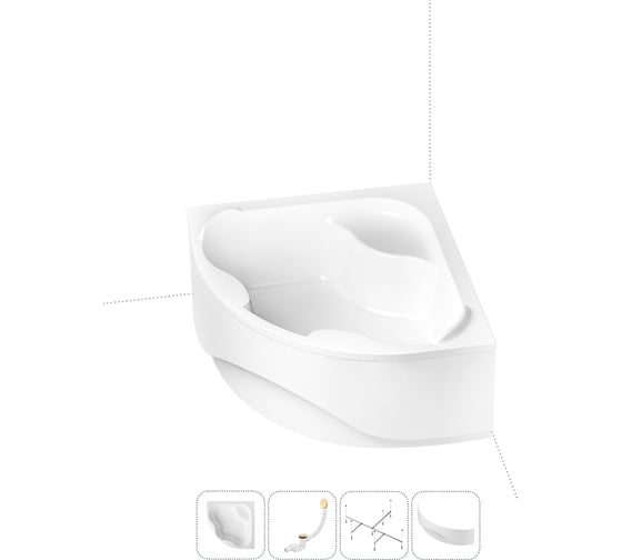 Изображение товара Акриловая ванна Lavinia Boho Aveo в наборе 4 в 1: акриловая ванна, каркас, экран, слив-перелив 202011273