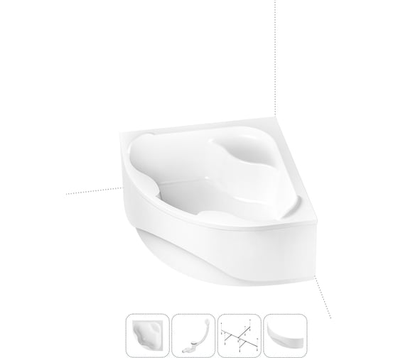 Изображение товара Акриловая ванна Lavinia Boho Aveo в наборе 4 в 1: акриловая ванна, каркас, экран, слив-перелив 202011182