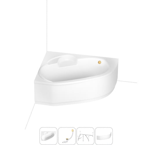 Изображение товара Акриловая ванна Lavinia Boho Bell Pro в наборе 4 в 1: акриловая ванна (левый разворот), каркас, экран, слив-перелив 202011261