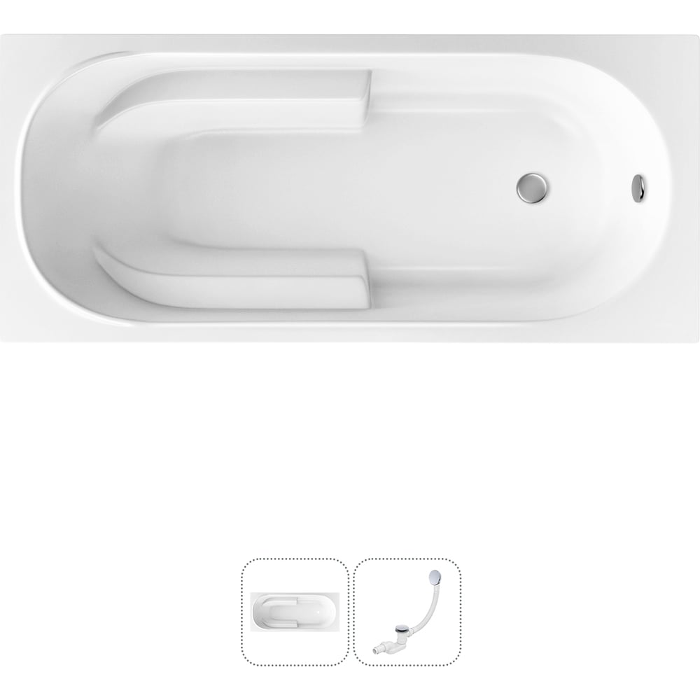 Изображение товара Акриловая ванна Lavinia Boho Bristol 2 в 1 с слив-переливом, белая