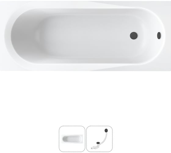 Изображение товара Акриловая ванна Lavinia Boho Biore в наборе 2 в 1: акриловая ванна, слив-перелив 202010820