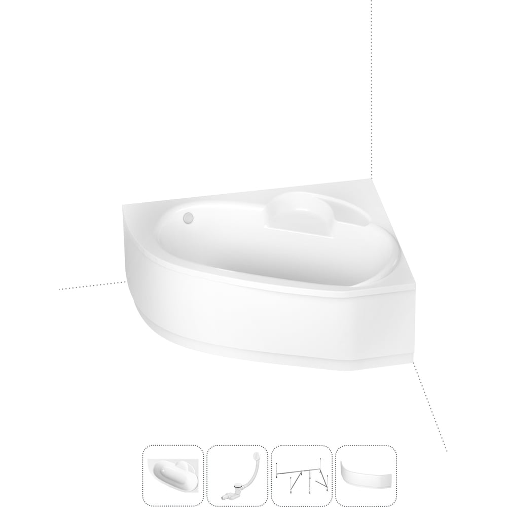 Изображение товара Акриловая ванна Lavinia Boho Bell Pro 1600 мм с каркасом и экраном