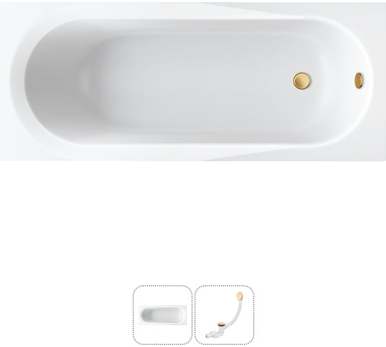 Изображение товара Акриловая ванна Lavinia Boho Biore в наборе 2 в 1: акриловая ванна, слив-перелив 202010864