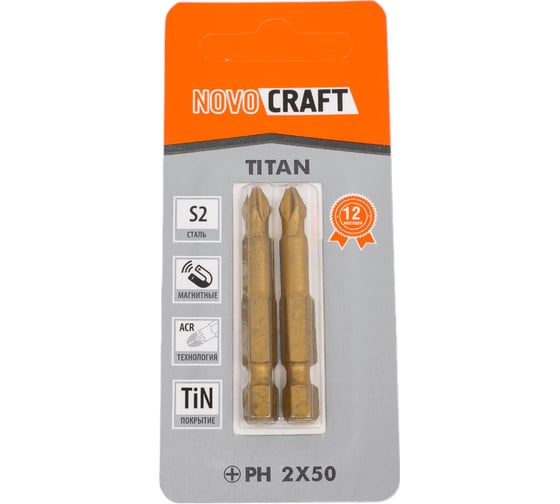 Изображение товара Биты TITAN (2 шт; PH2; 50 мм) Novocraft B420 2050 0230