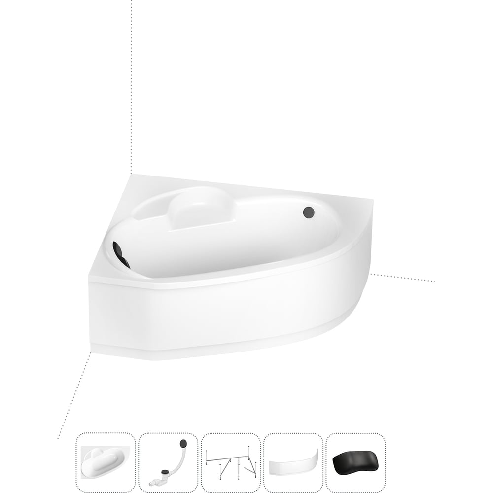 Изображение товара Акриловая ванна Lavinia Boho Bell Pro 5 в 1 с каркасом и подголовником